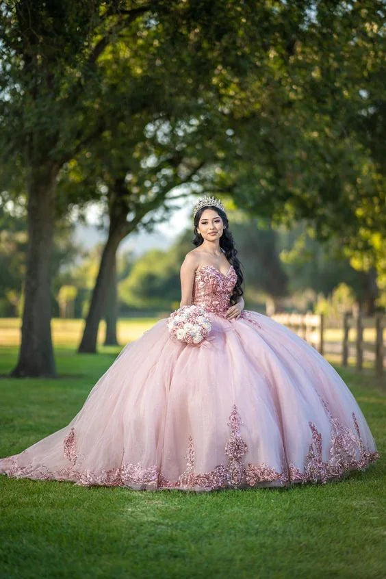 Wunderschönes Ballkleid mit Herzausschnitt für die Quinceañera, Kleid für den 16. Geburtstag Y6974