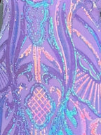 Lavender One Shoulder Iridescent Sequin Mermaid Prom Dress