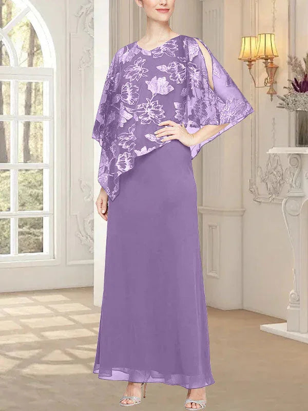 فستان شبكي طويل لامع مع صدرية بطبقة غير متماثلة مبتكرة