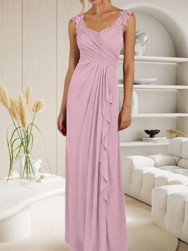 Champagne A-Line Sweetheart Neckline Pleated Mesh Dress
