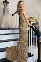 Vestido de Festa com Decote Quadrado e Fenda Alta SYP149