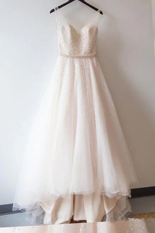 Abito da ballo in tulle rosa cipria con pizzo, abito da sera con scollo a cuore, abito da sposa MW111