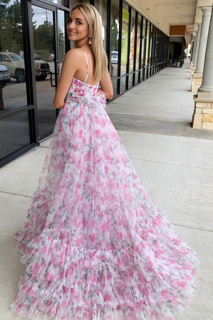 Langes Ballkleid in A-Linie mit Neckholder und Schlüsselloch