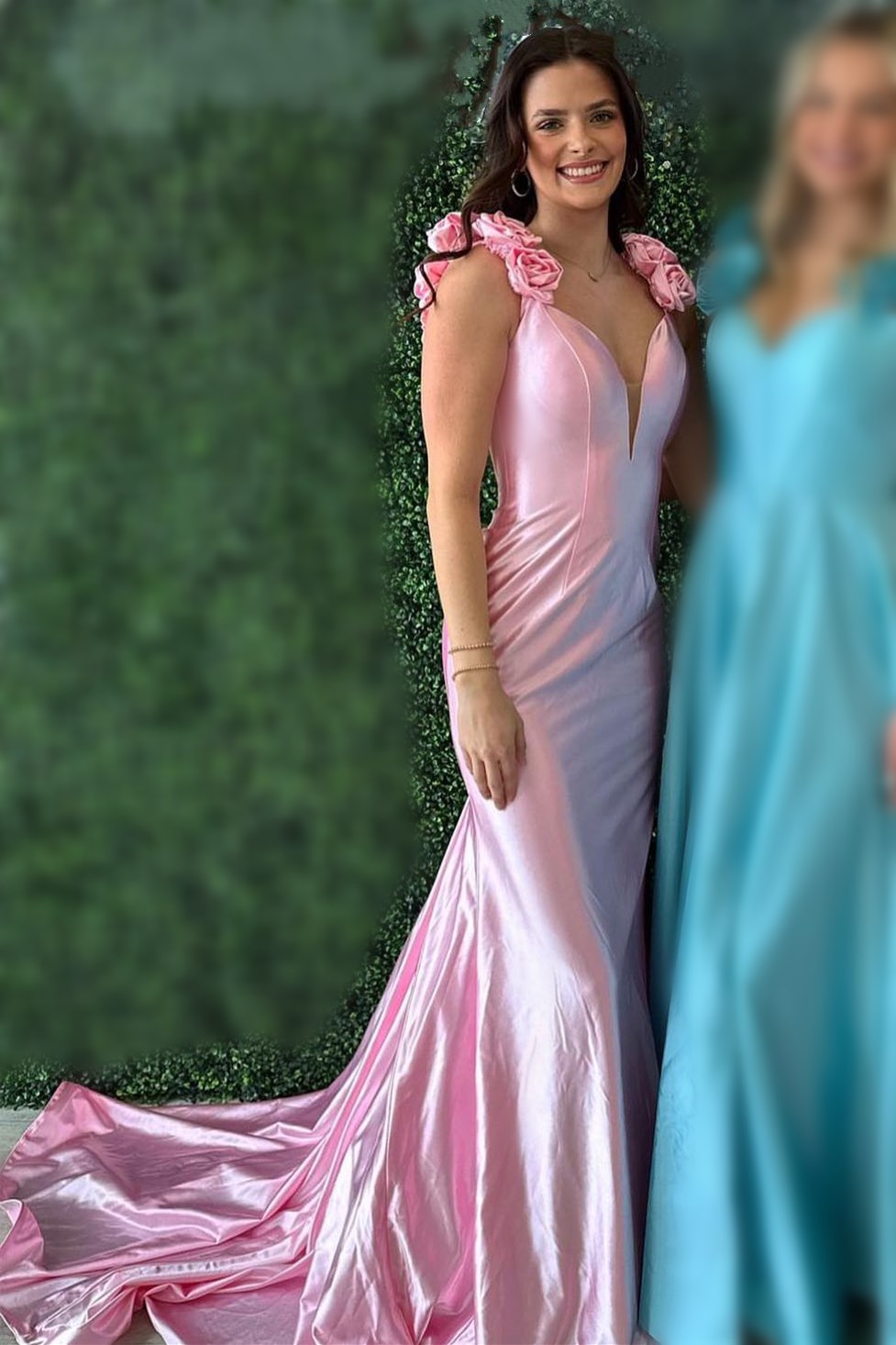 Plunge V Backless Mermaid Long Gown