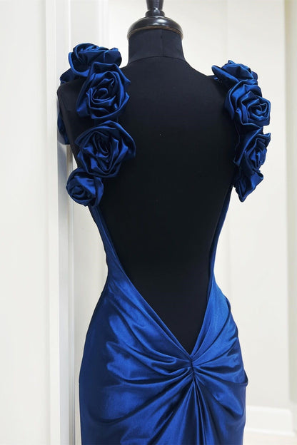 Plunge V Backless Mermaid Long Gown