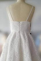 Günstiges A-Linie Spaghettiträger Kurzes Abschlussballkleid