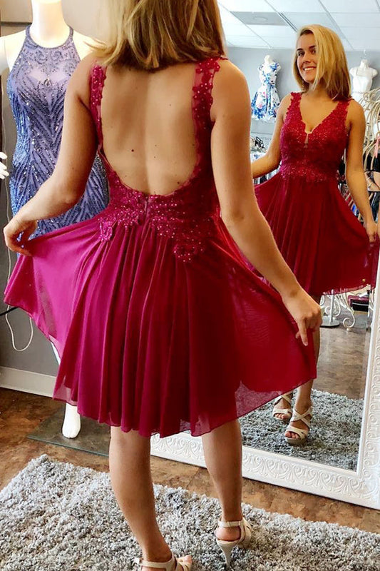 V-Ausschnitt Homecoming-Kleid, Maßanfertigungen Hoco Kleider, Kurzes Ballkleid