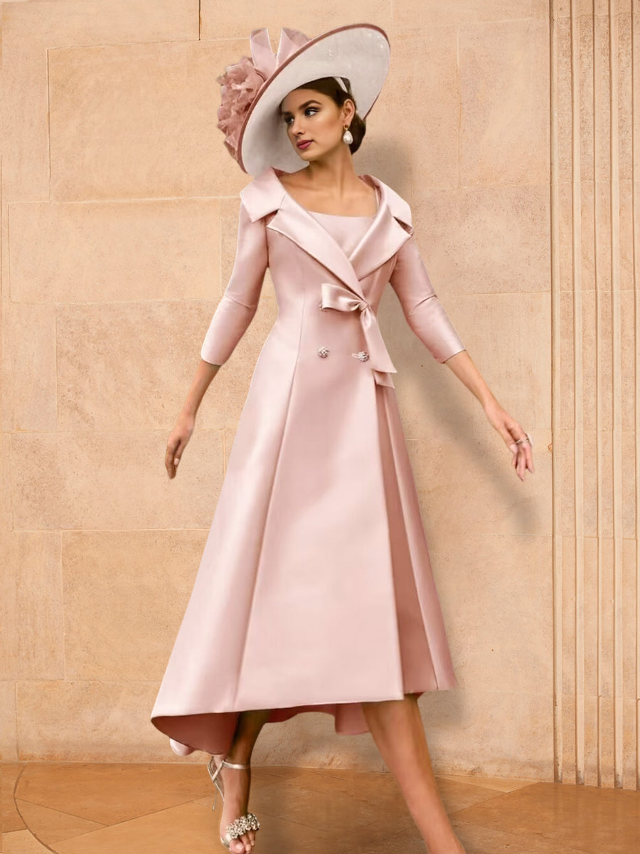Long Sleeve A Line Princess Gown For The Mother Of The Bride Bowknot
