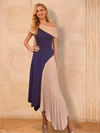 A-Linie/Princess-Linie Asymmetrische Brautmutterkleider mit Rüschen 