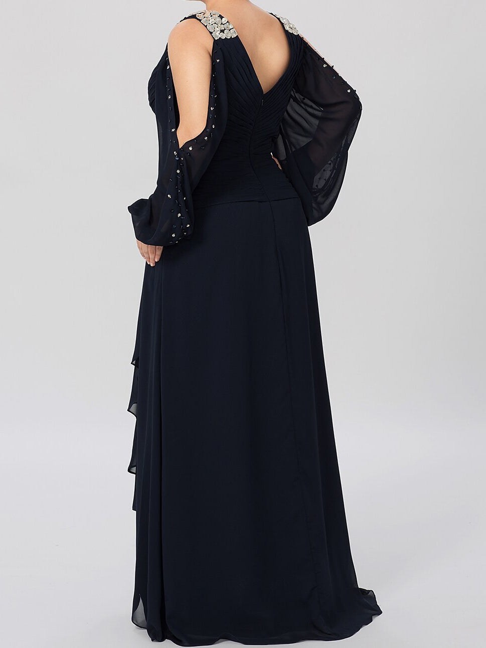 V Neck A Line Princess Gown For Mother Of The Bride With Rhinestones