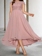 A-Line/Princess Short Sleeves Mother of the Bride Dresses with Applique