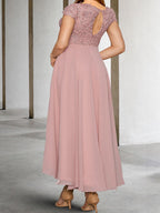 A-Line/Princess Short Sleeves Mother of the Bride Dresses with Applique