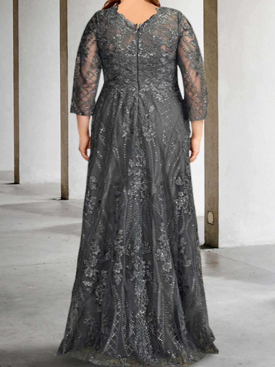 Long Sleeve A Line Mother Of The Bride Dress With Applique