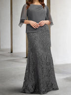 Robes de mère de la mariée avec gaine/colonne et appliqué