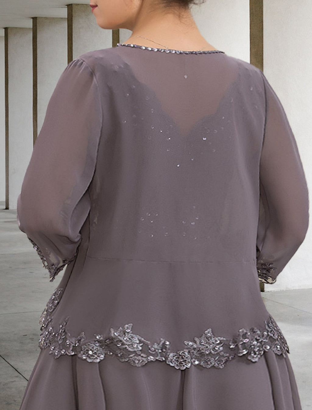 Mother Of The Bride A Line Dress With Applique And Sequins
