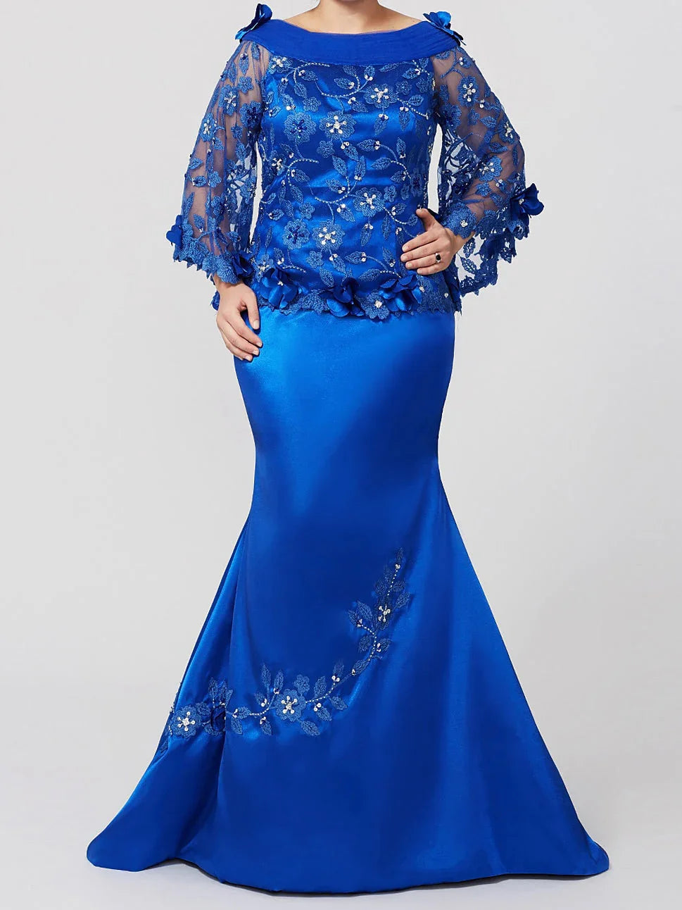 Vestidos de Madre de la Novia con Trompeta/Sirena, Aplicaciones y Lentejuelas