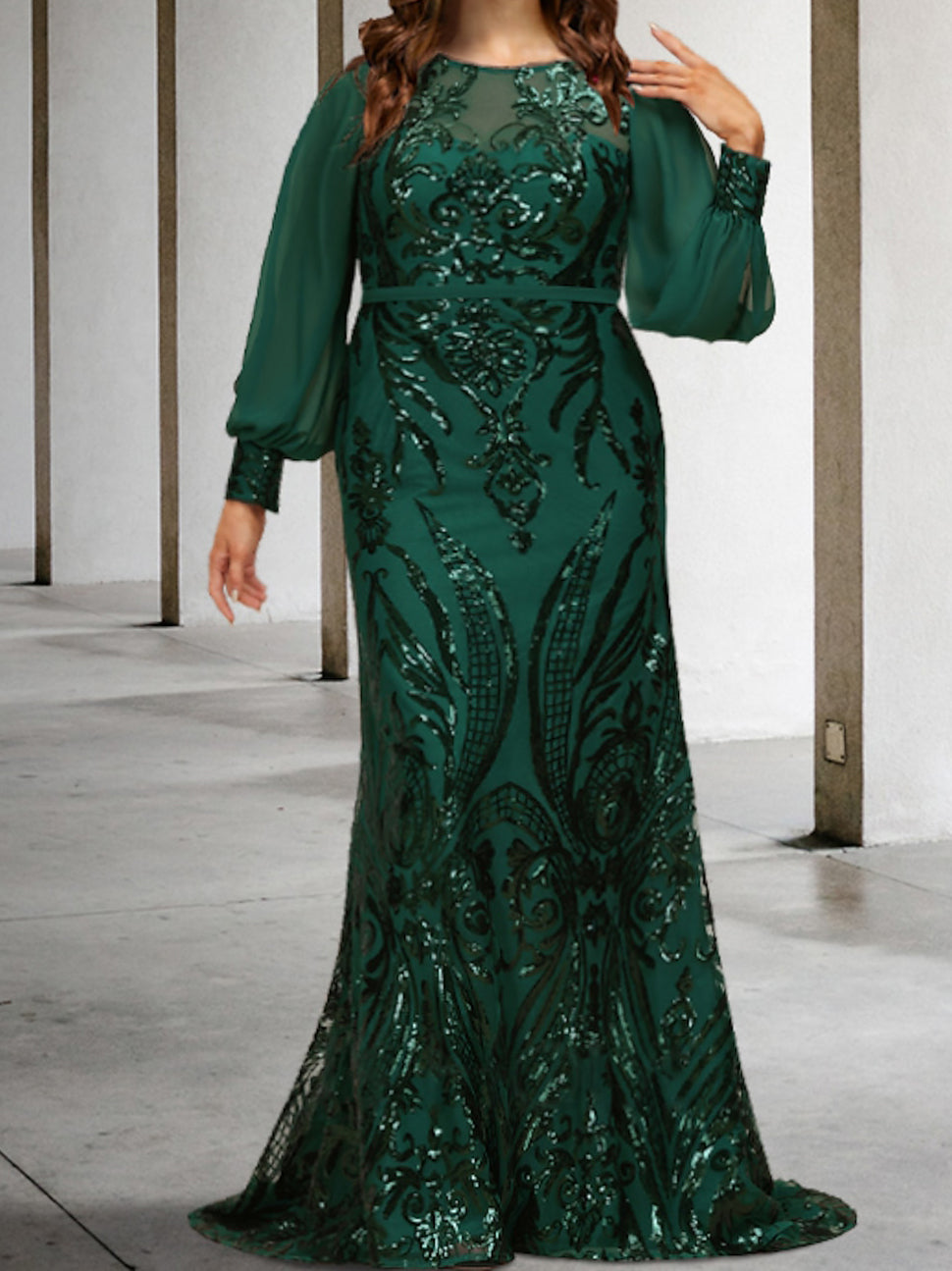 Sequined Mother Of The Bride Sheath Or Column Gowns