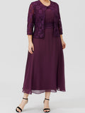 Robe de mariée pour la mère de la mariée, style princesse/A‑ligne, avec applications et veste