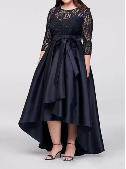 A-Linie/Princess-Kleid für die Brautmutter mit Applikationen und Gürtel 