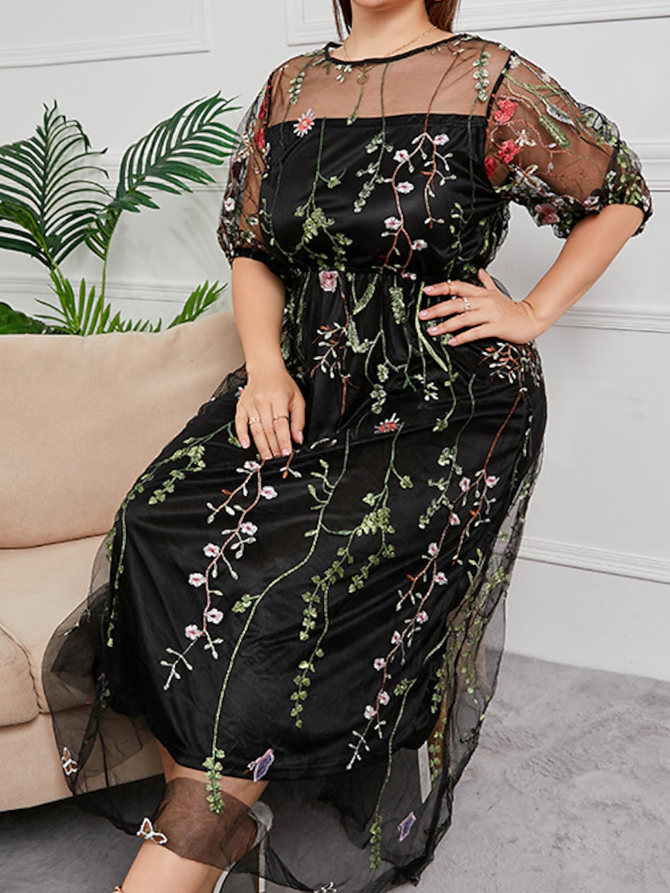 Mother Of The Bride A Line Princess Dress With Tulle Embroidery