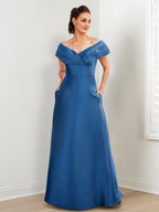 Mother Of The Bride Dress A Line And Princess Style With Pockets