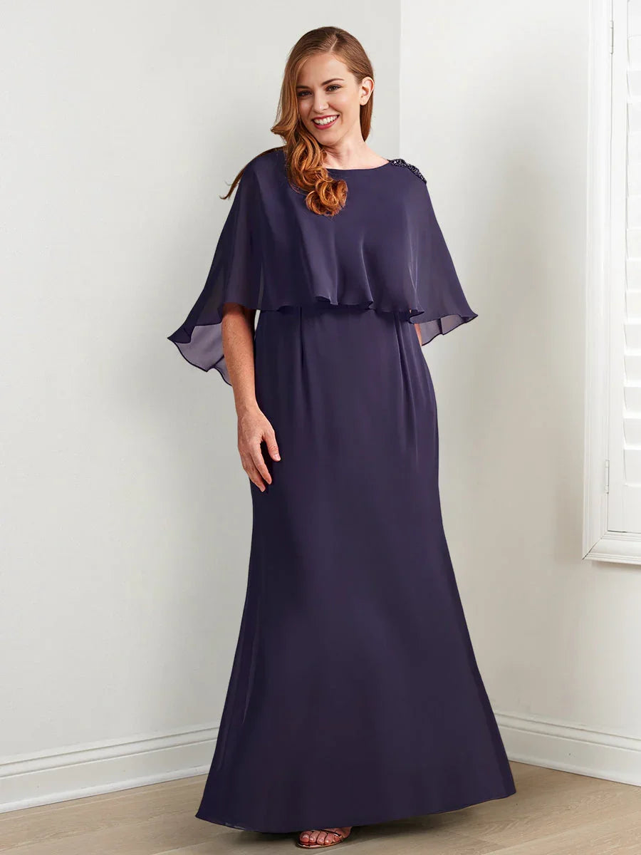 Robes de mère de la mariée avec gaine/colonne et perlage