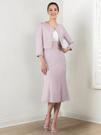 Hüllrohr/Mutter der Brautkleider mit Jacke und Perlenstickerei