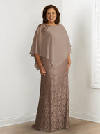 A-Linie/Prinzessin-Kleider für die Brautmutter mit Applikationen und Überwürfen 