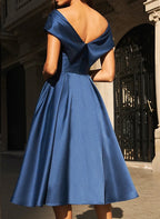 Off Shoulder Satin Mother Of The Bride Dresses In A Line Princess Style