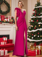 One Shoulder Column Gown for the Mother of the Bride with Side Slit