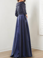 V Neck A Line Princess Gown For The Mother Of The Bride Floor Length