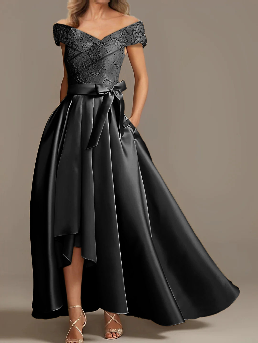 Off The Shoulder Asymmetrical A Line Mother Of The Bride Dresses With Ruffles