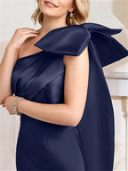 Trompete/Meerjungfrau Ein-Schulter-Bodenlang Brautmutterkleider