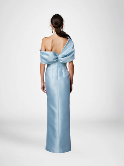 A-Linie/Princess-Linie One-Shoulder-Träger Halbarm Bodenlang Brautmutterkleider mit Rüschen 