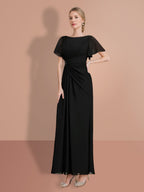 Short Sleeve Ankle Length Sheath Dresses For Mother Of The Bride