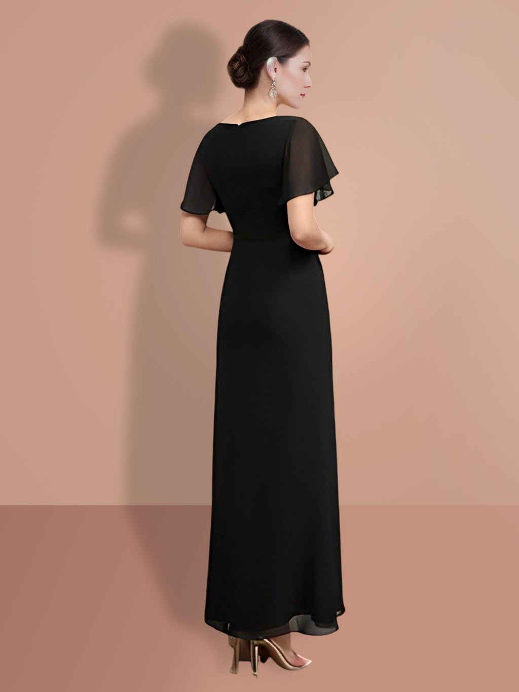 Short Sleeve Ankle Length Sheath Dresses For Mother Of The Bride