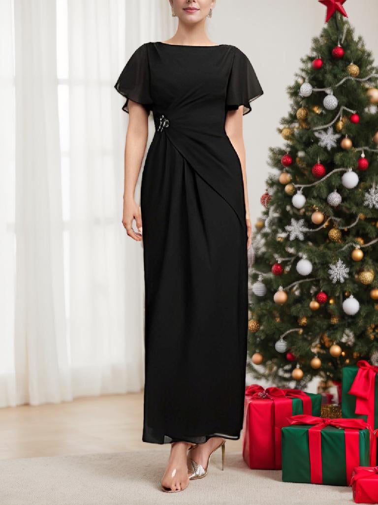Short Sleeve Ankle Length Sheath Dresses For Mother Of The Bride