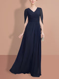 V Neck A Line Princess Mother Of The Bride Dress With Half Sleeves