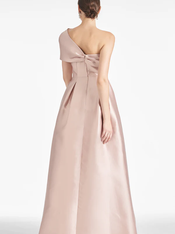 Vestidos para madre de la novia de corte A/princesa, un hombro al aire y largo hasta el suelo 