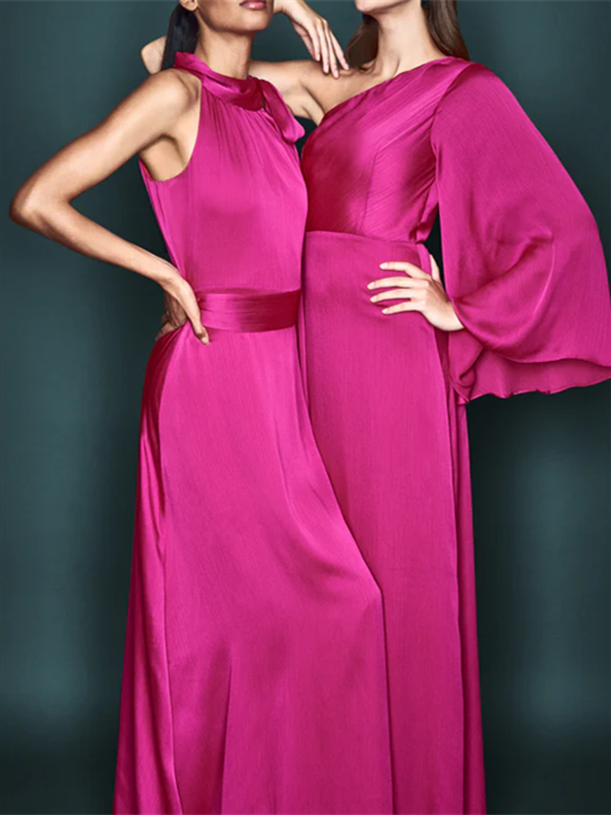 One Shoulder Floor Length Sheath Column Gown for the Mother of the Bride