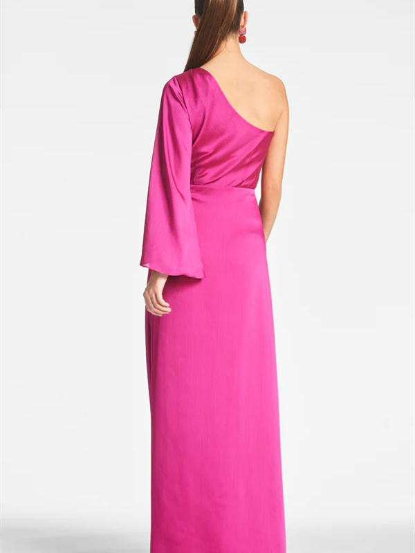 One Shoulder Floor Length Sheath Column Gown for the Mother of the Bride