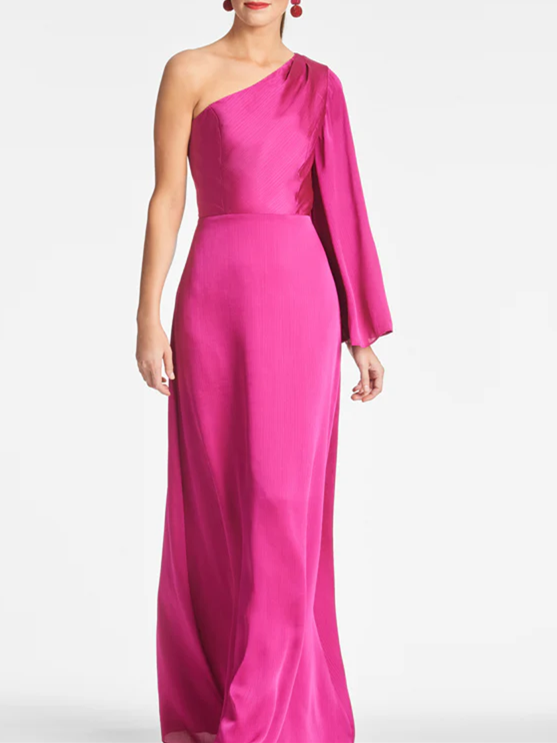 One Shoulder Floor Length Sheath Column Gown for the Mother of the Bride