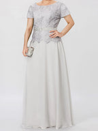 A-Line/Princess Short Sleeves Mother of the Bride Dresses with Applique & Sequins