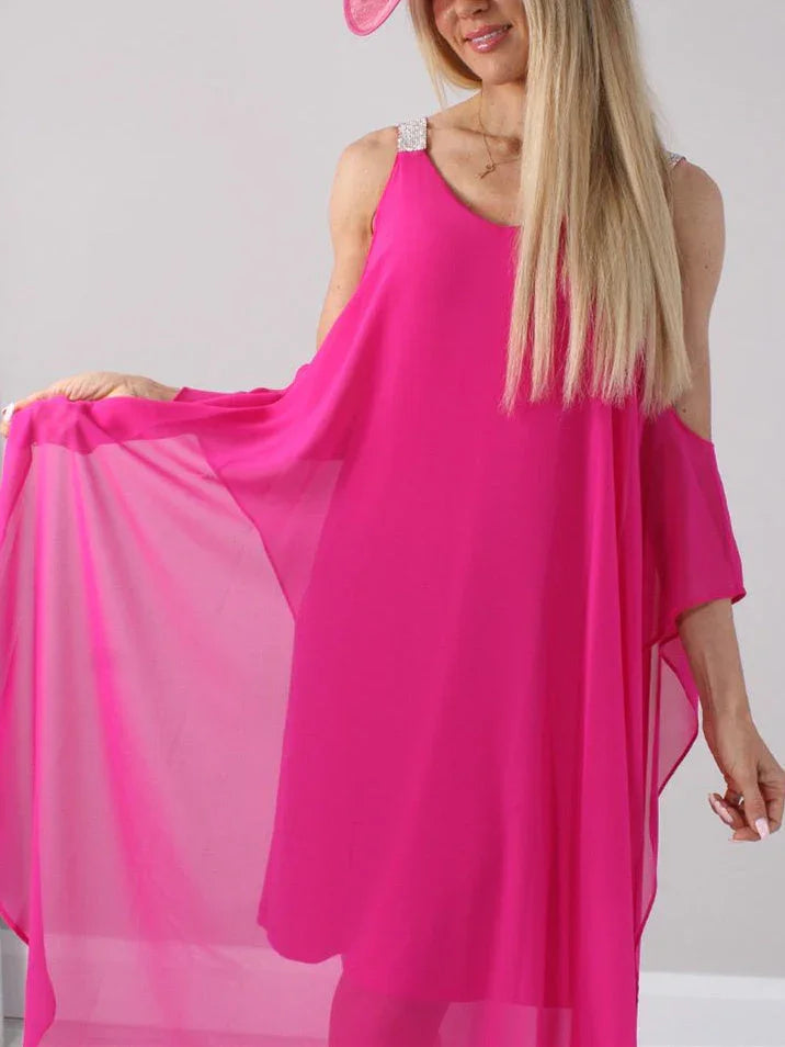 Vestidos sin mangas con escote en V y largo hasta el tobillo para la madre de la novia con diamantes de imitación