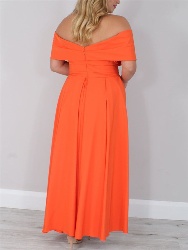 Princess a Line Off the Shoulder Mother of the Bride Dress Ankle Length