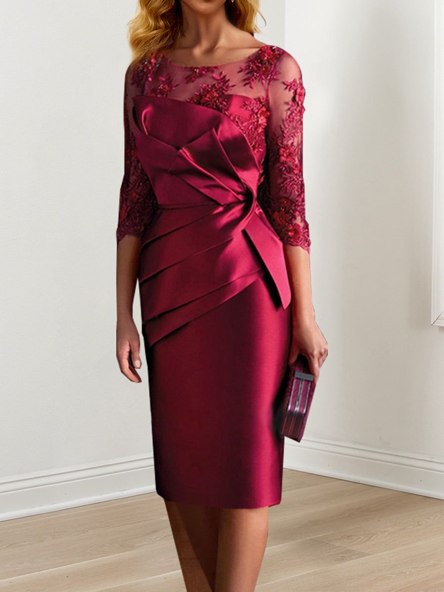 Knee Length Mother Of The Bride Sheath And Column Dresses