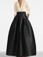 V Neck A Line Wedding Gown With Long Sleeves And Pockets For Mother Of The Bride