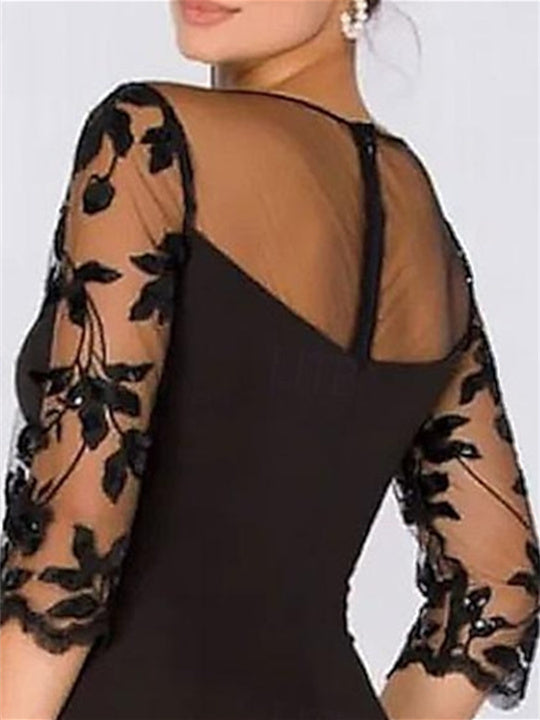 Sweetheart Lace A Line Mother Of The Bride Dress With Quarter Sleeves Side Split