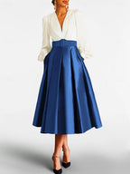 V Neck A Line Princess Gown With Long Sleeves Belt For Mother Of The Bride