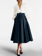 V Neck A Line Princess Gown With Long Sleeves Belt For Mother Of The Bride